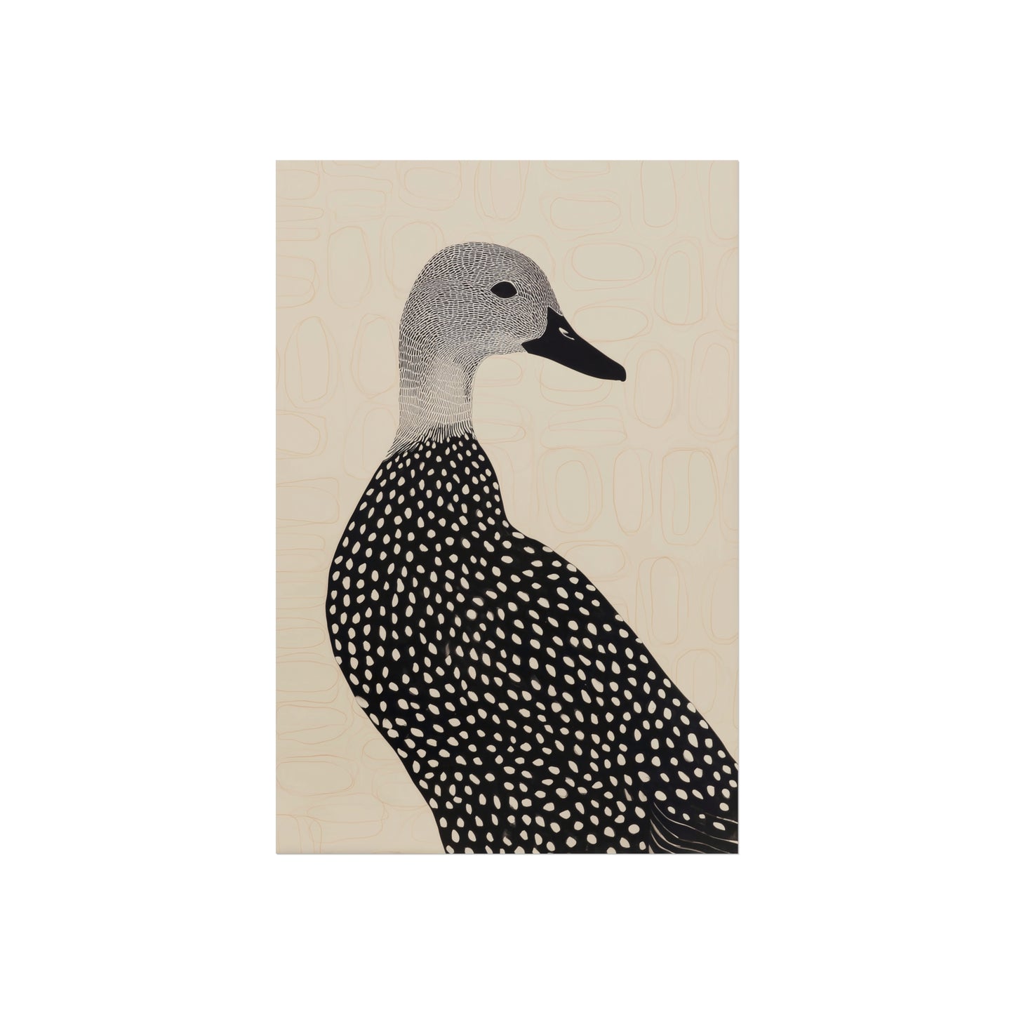 Guillemot Bird Fine Art Poster – Minimalist Black & Beige Nature Print